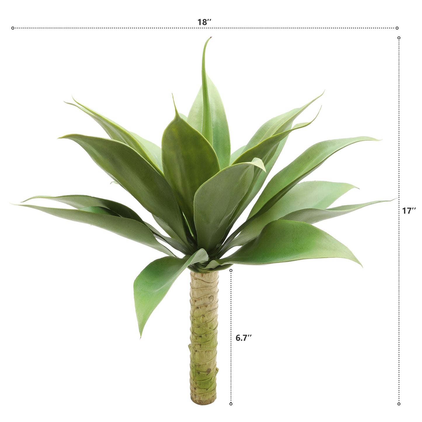 BANNINEO Artificial Agave Succulent Plant 18 Inches, 100% Natural Looking Artificial Greenery Plant Tall Faux Succulent Agave with Realistic Stems, Artificial Plant for Indoor Outdoor Decor