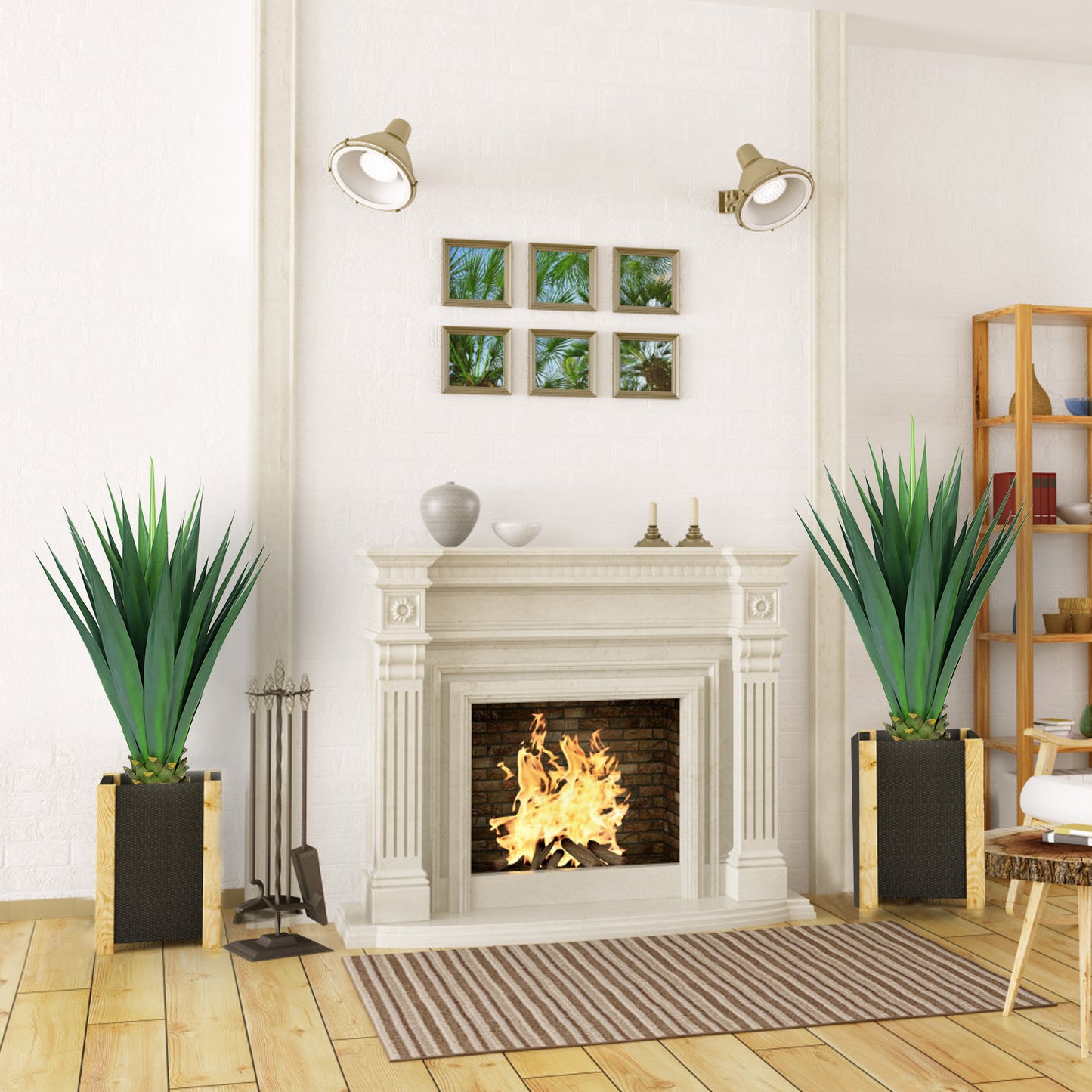 BANNINEO Artificial Agave Plant,41’Large Faux Agave Plant,Fake Outdoor Plants Yard Garden Decor,Yucca Floor Plants for Home &Office Decor,UV Resistant