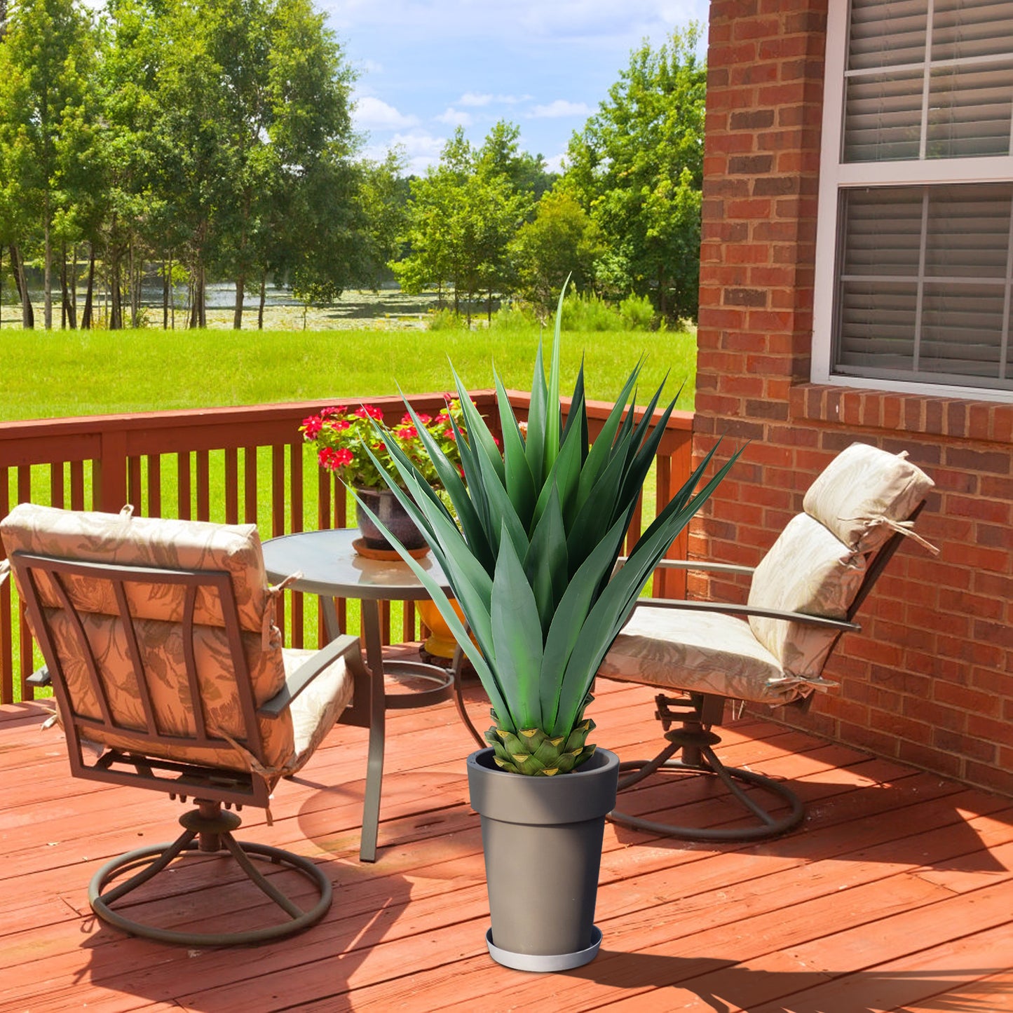 BANNINEO Artificial Agave Plant,41’Large Faux Agave Plant,Fake Outdoor Plants Yard Garden Decor,Yucca Floor Plants for Home &Office Decor,UV Resistant