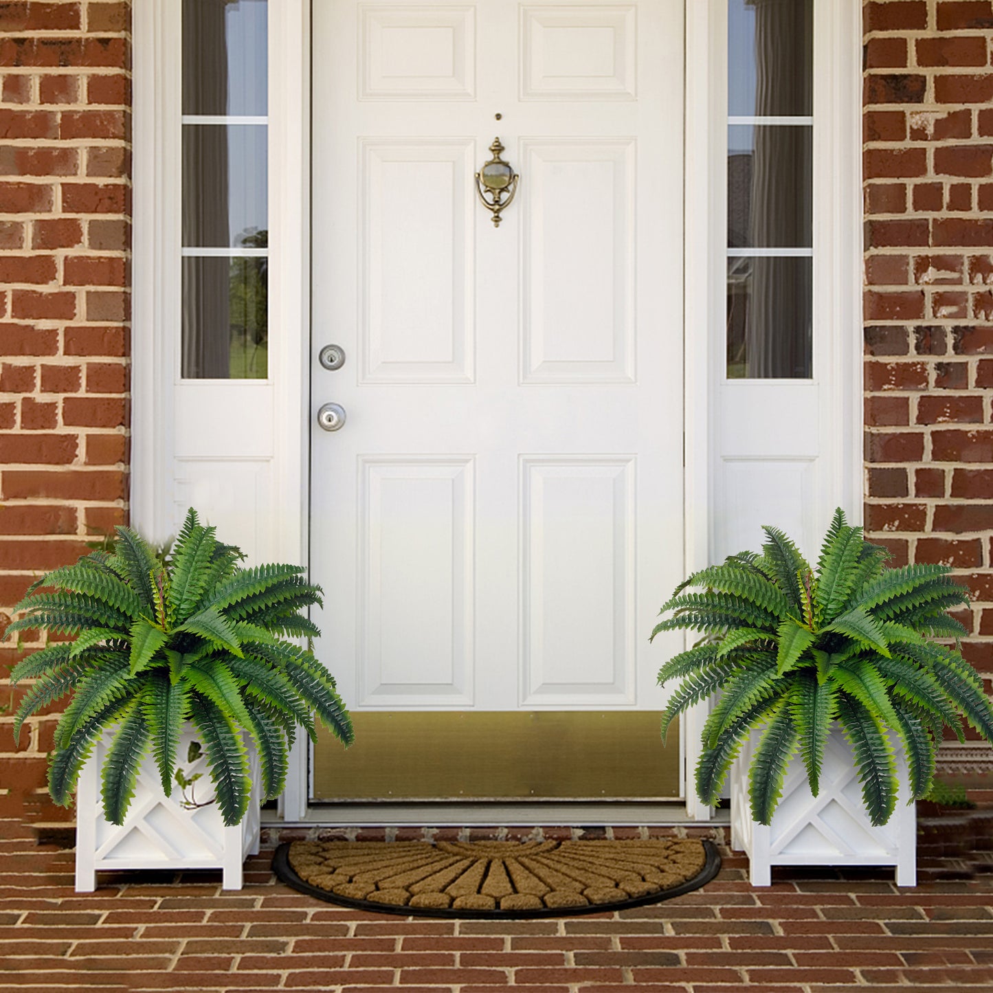 BANNINEO Artificial Boston Fern Bush, 48 inch DiameterSingle, 25 Inch Long Fake Greenery, Suitable for Decorating Office, Living Room, Bedroom Fake Ferns,50 Pieces of Branches